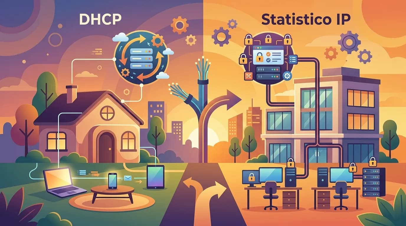 DHCP vs IP statico: quale scegliere per fibra domestica e aziendale