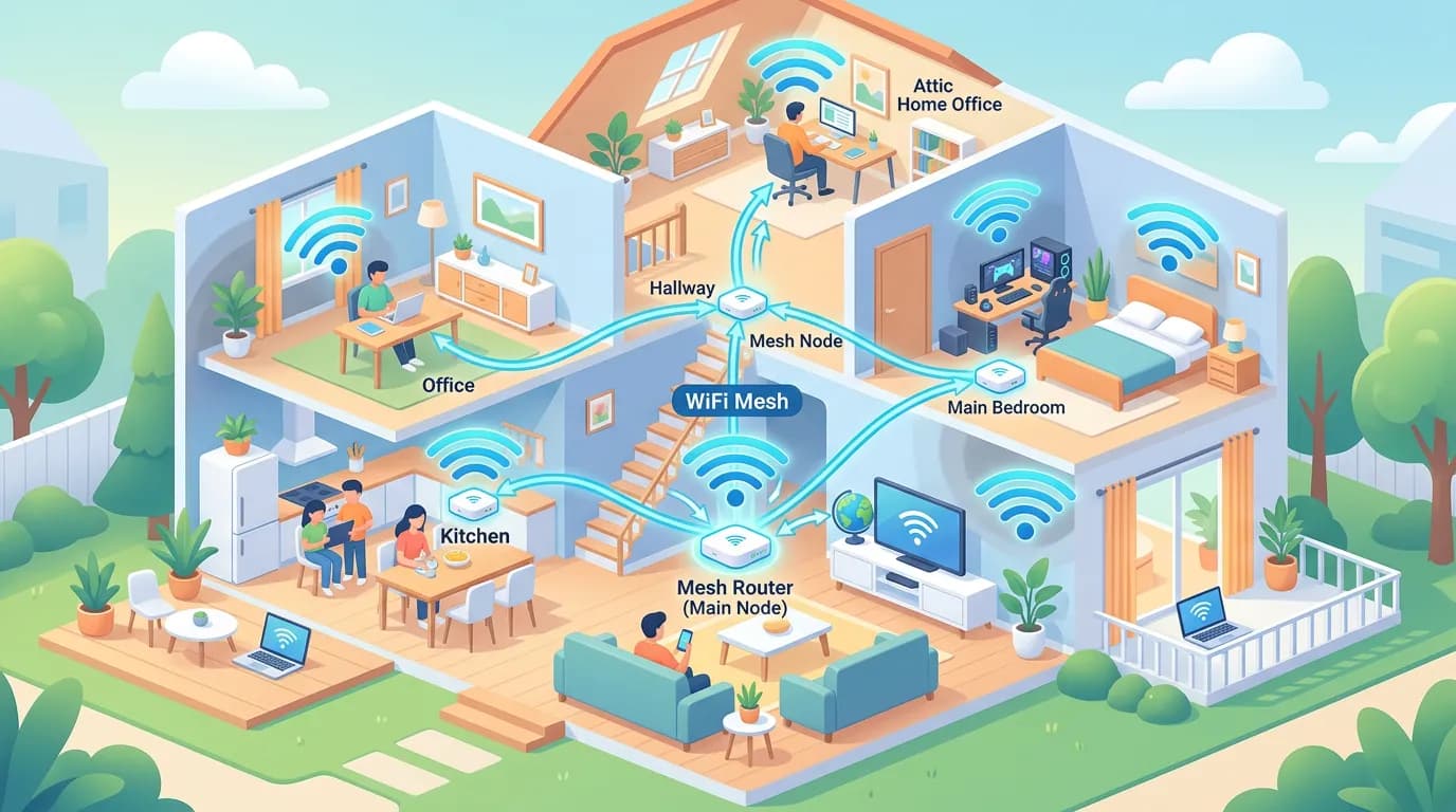 WiFi Mesh: Guida Completa 2026 — Come Eliminare le Zone Morte e Portare il Segnale in Ogni Stanza